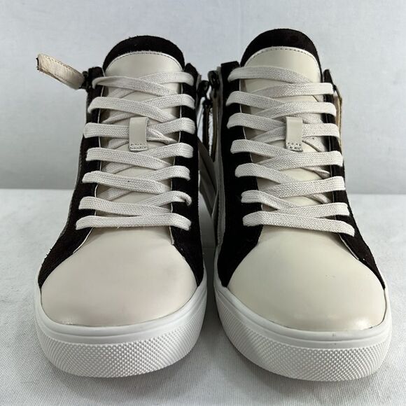 Aqua College Guliette Lace-Up Zip Sneakers- Cow Print Leather- Size 8 - NIB - Picture 2 of 7